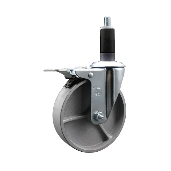 5'' Semi Steel Swivel 1-1/8'' Expanding Stem Caster Total Lock Brake